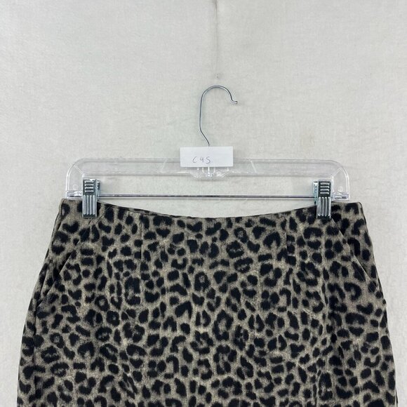 Cabi Skirt Women 6 Gray Black Leopard Print Stretch Ponte Straight & Pencil Mini - Picture 7 of 7